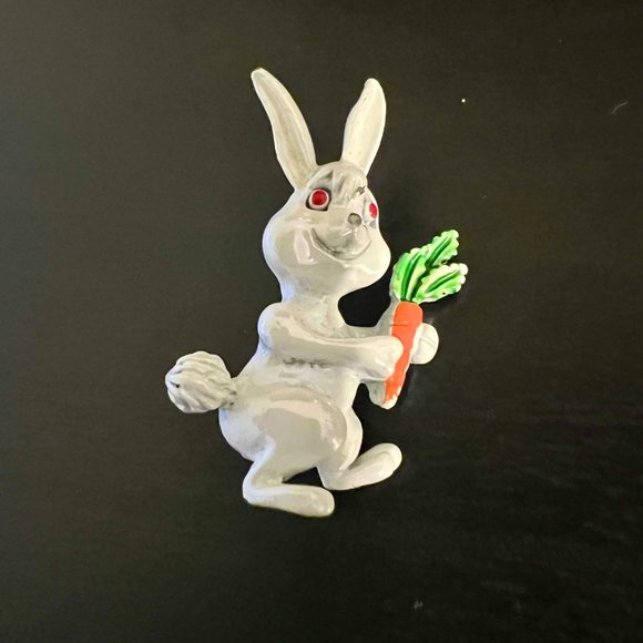 VTG White Enamel Rabbit - Picture 1 of 2